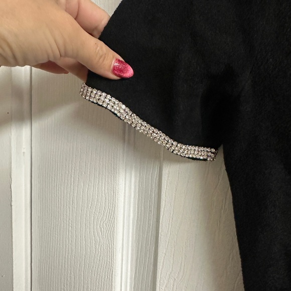 Megane Embellished Velvet Knit Dress - Picture 5 of 7